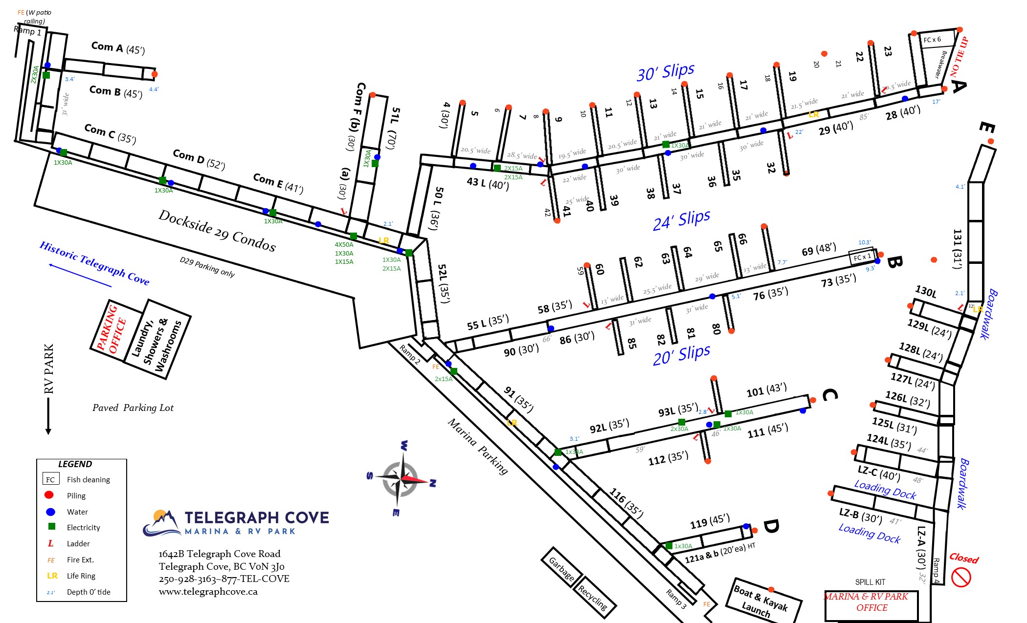 Marina Map of the campground