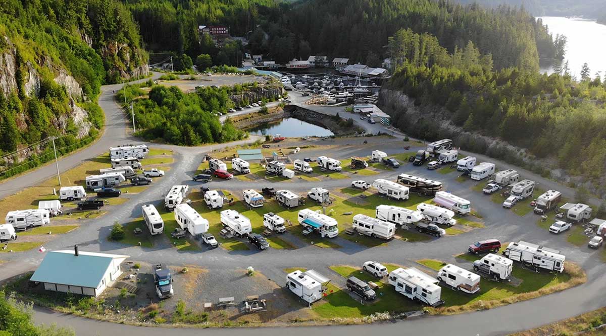 Image of the Telegraph cove RV park from above